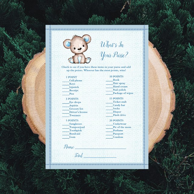 O Que Há No Seu Cartão De Jogo De Urso Marrom Cute (Criador carregado)