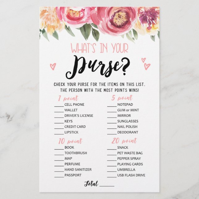 O que há no seu Chá de panela, jogo do Hen Party (Frente)