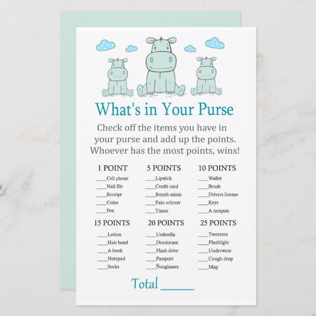 O que há no seu jogo de bolsa? (Frente/Verso)