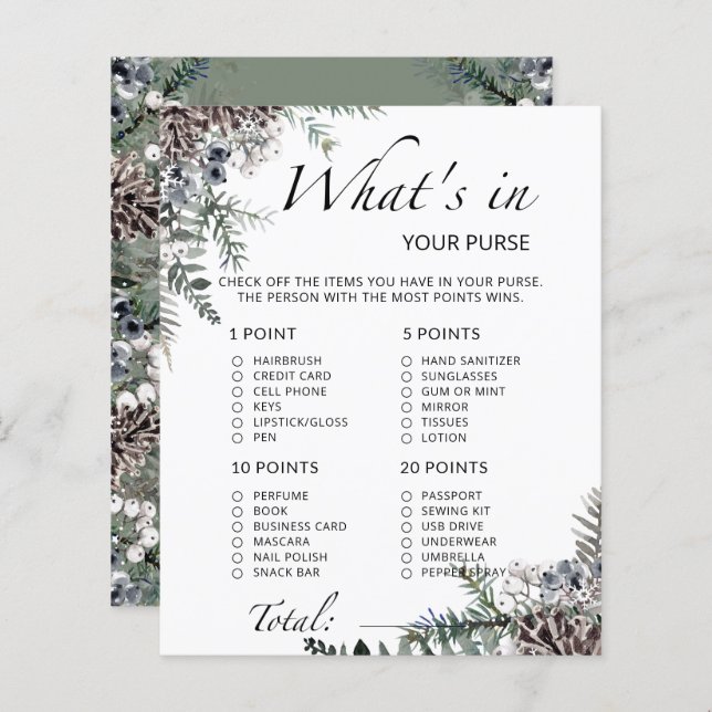 O que há no seu jogo de chá de fraldas de inverno (Frente/Verso)