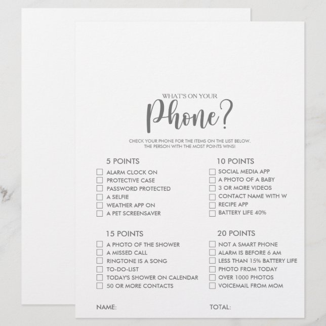 O que há no seu jogo de Chá de panela Phone Silver (Frente/Verso)