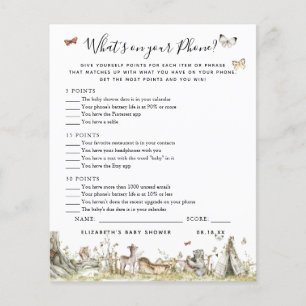 O que há no seu telefone Jogo Chá de fraldas