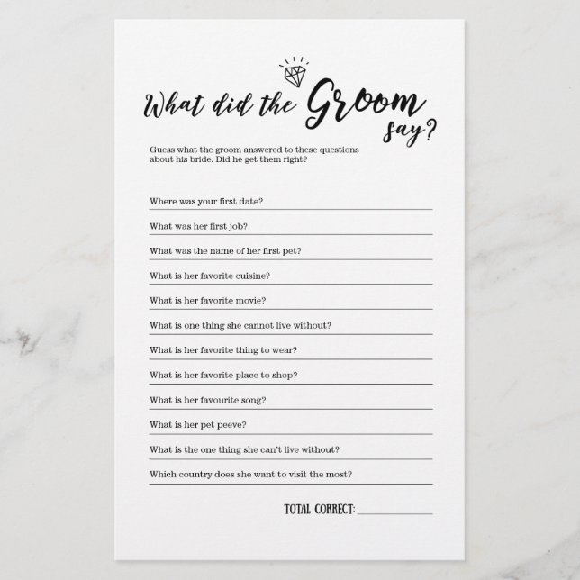 O que o noivo disse jogo para o Chá de panela? (Frente)