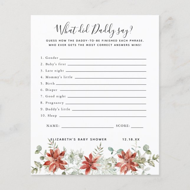 O que o Pai disse | Jogo Chá de fraldas (Frente)