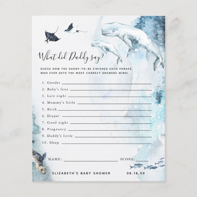 O que o Pai disse | Jogo Chá de fraldas (Frente)