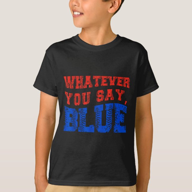 O Que Quer Que Diga Azul Camisa de Beisebol Divert (Frente)