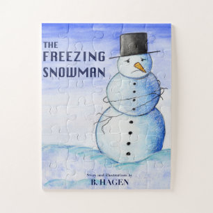 O quebra-cabeça do boneco de neve do congelando