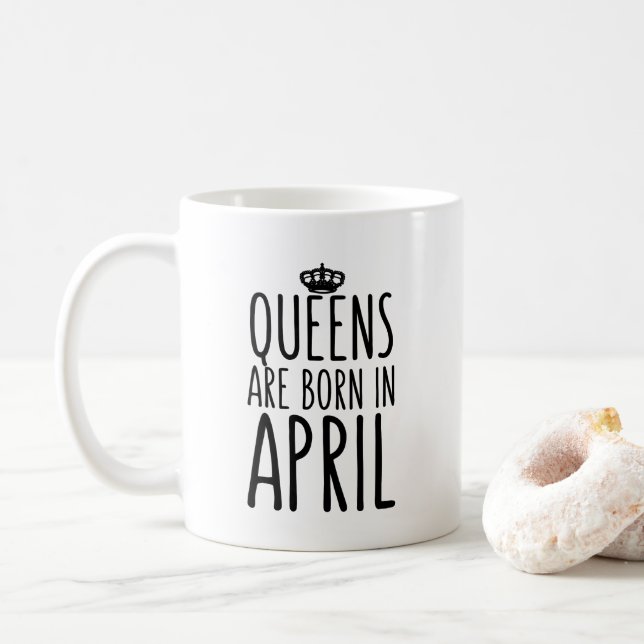 O Queens é em abril caneca de café nascida (Com Donut)