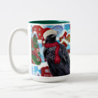 O Raven de Natal despejou a caneca de café