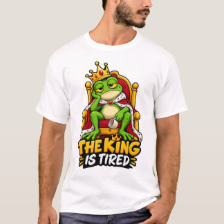 O Rei Está Cansado – Camiseta Divertida de Sapo Re