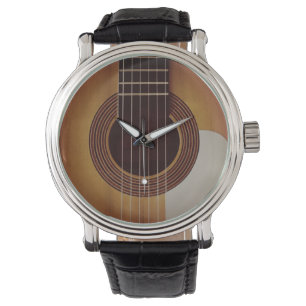 O relógio acústico de guitarra