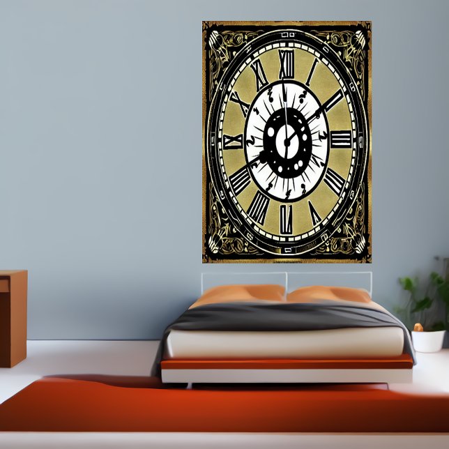 O relógio do rico na parede | AI Art Poster (Criador carregado)