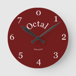 O relógio octal vive a sua vida na base 8 vermelha