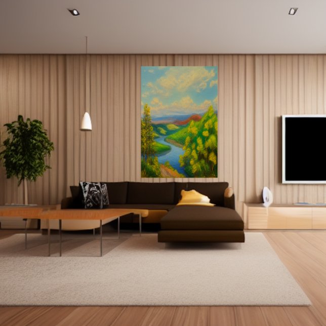 O rio na floresta | AI Art Poster (Criador carregado)