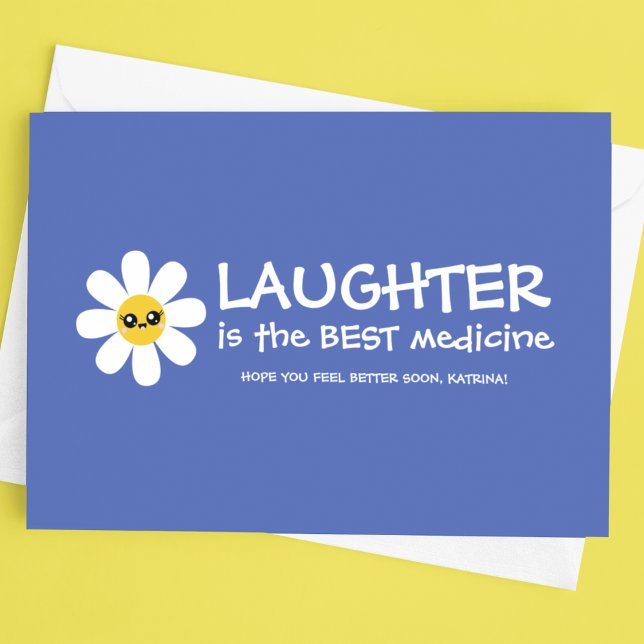 O Riso é o Melhor Remédio Cartão de Cumprimentos (Send get well wishes with this, "Laughter is the best medicine" personalized card! )