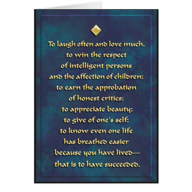 O riso frequentemente, ama muito… Cartão (Frente)