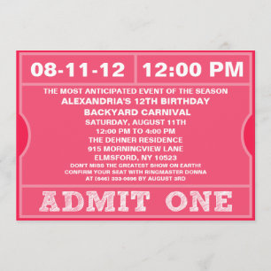 O rosa admite uma festa de aniversário do convite