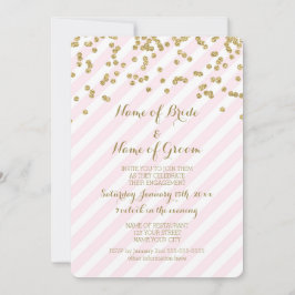 O rosa Dourado listra o convite da festa de