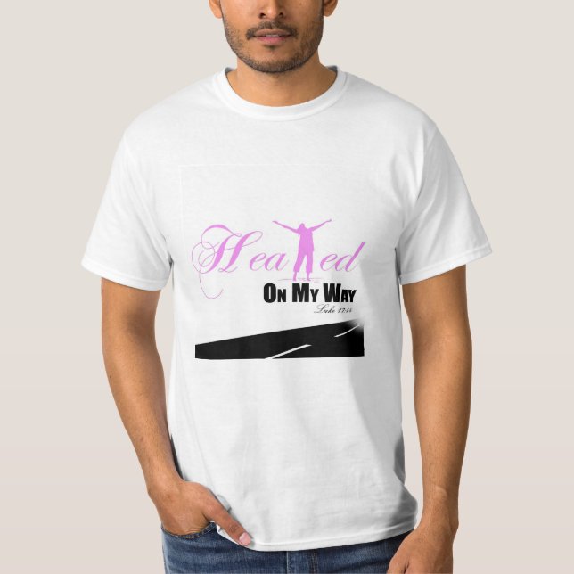 O rosa e o branco curaram em meu t-shirt da (Frente)