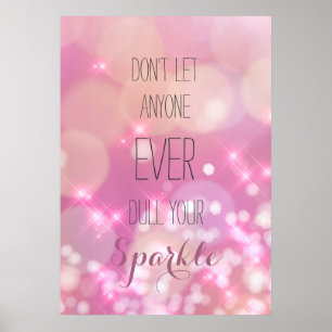 O rosa glamoroso Sparkles poster inspirador