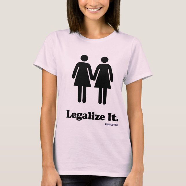 O rosa legaliza a camisa do casamento gay (Frente)