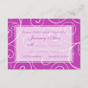 O rosa roda cartões Wedding elegantes de RSVP
