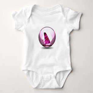 O rosa Windsurf t-shirt do bebê do design