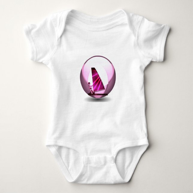 O rosa Windsurf t-shirt do bebê do design (Frente)