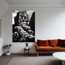 O rosto na montanha | AI Art Poster