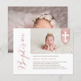 O roteiro do baptismo brilhante cora convite da