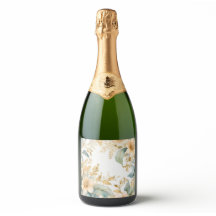 o rótulo da garrafa de champanhe de flores estilo 