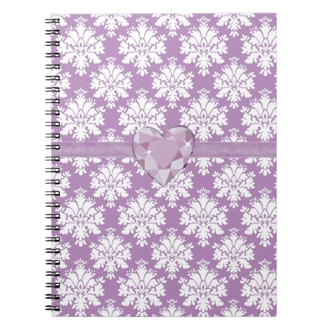 O roxo do KRW Jeweled o caderno alinhado damasco (Frente)