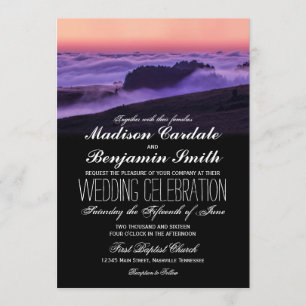 O roxo nubla-se convites do casamento da montanha