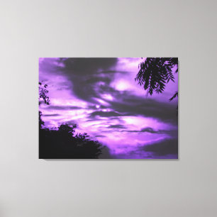 O roxo nublou-se o impressão das canvas do nascer