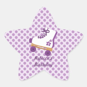 O roxo pontilha etiquetas da estrela do