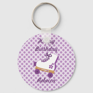 O roxo pontilha o chaveiro do aniversário do skat