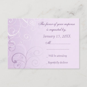 O roxo roda cartão de casamento de RSVP