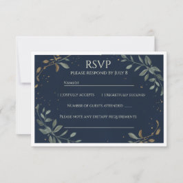 O RSVP do Casamento Navy Gala da Meia-Noite