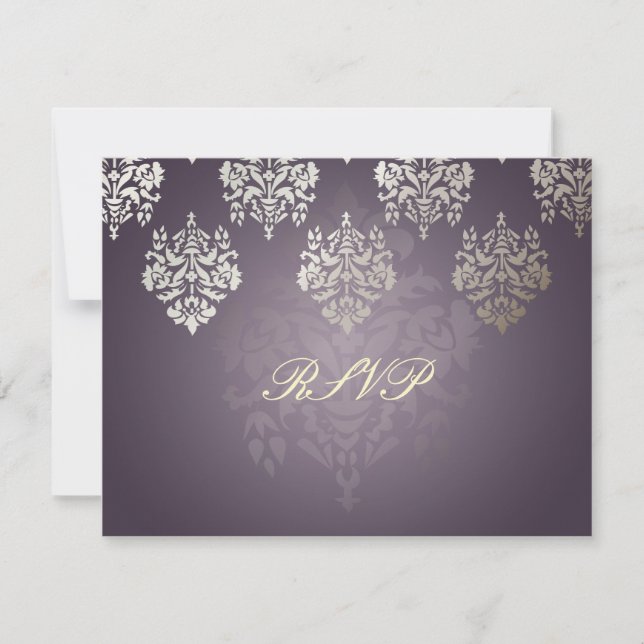 O RSVP PixDezine Damask6 requer convites 5x7 (Frente)