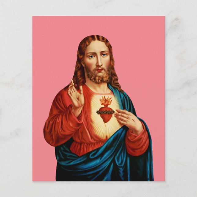 O Sagrado Coração de Jesus Retrato de Arte Fina (Frente)