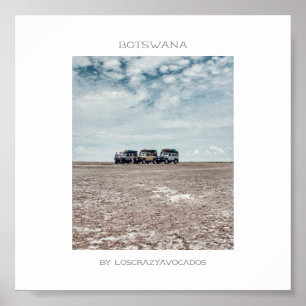 O sal de Botswana Makgadikgadi filtra o poster de