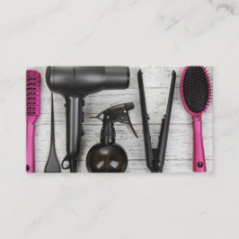 O salão de beleza utiliza ferramentas o cartão de