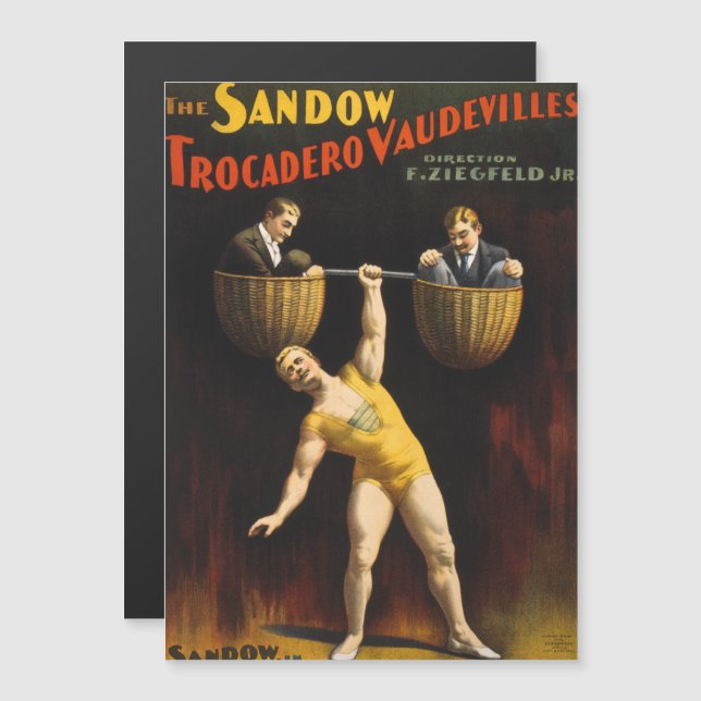 O Sandow Eugen Sandow Levantador de Peso Vaudevill (Frente/Verso)