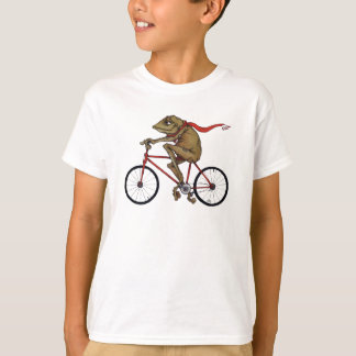 O sapo em uma camisa da bicicleta!