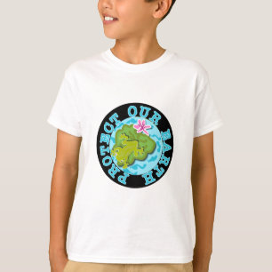 O sapo protege nossos t-shirt e presentes da terra