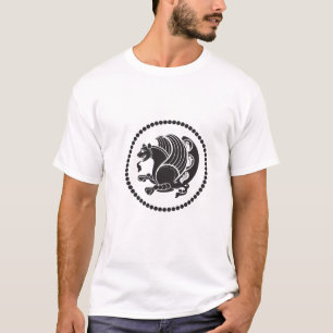 O selo branco do t-shirt W. Sassanian dos homens -