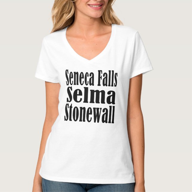 O Seneca cai t-shirt do V-Pescoço de Selma (Frente)