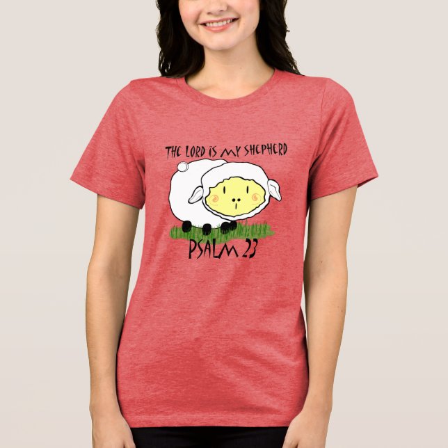 O SENHOR é a minha camiseta de Criança Psalm 23 -  (Frente)