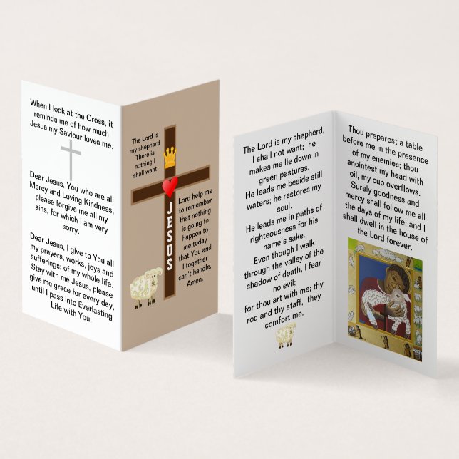 O Senhor é o meu cartão de oração de pastor (Interior e exterior)