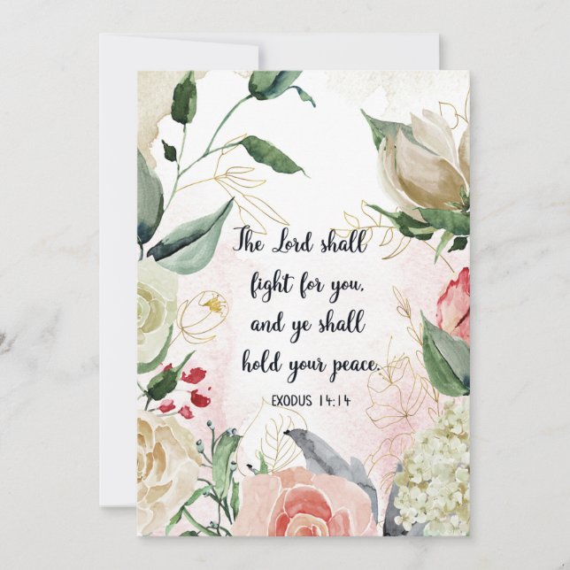 O Senhor Vai Lutar Por Você, Êxodo 14:14, Bíblia (Frente)